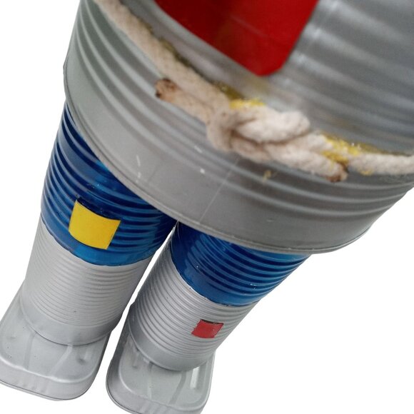 Vintage Tin Man Scarecrow Sculpture Wizard Of Oz Folk Art Recycled Robot - Picture 9 of 14